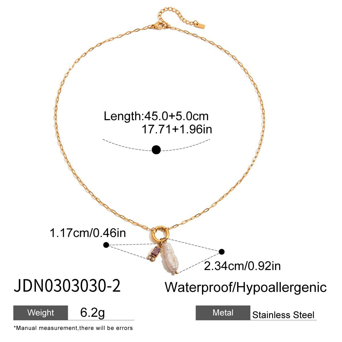 Jie Ding Twelve Birthstone Pearl Necklace Necklace Stainless Steel Clavicle Chain Accessories