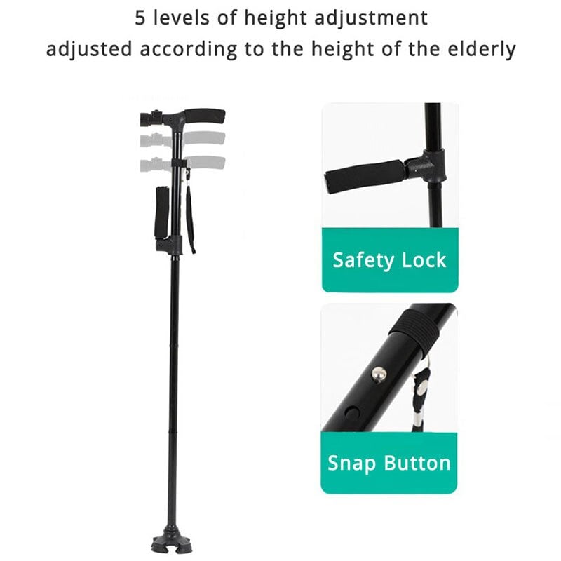 48% OFF HOT SALE -Aluminum alloy with LED light non-slip foldable walking stick