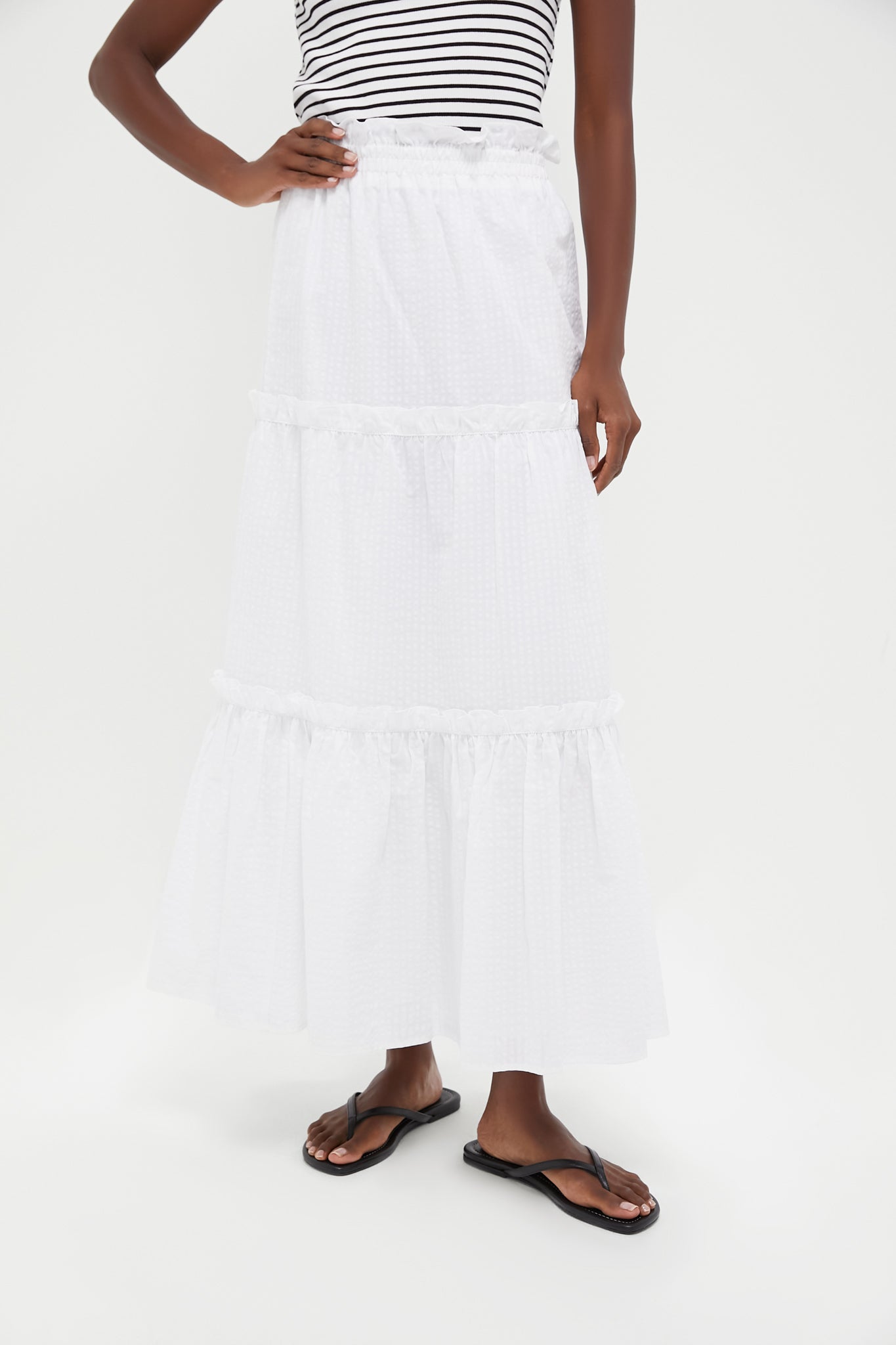 White Seersucker Prado Skirt
