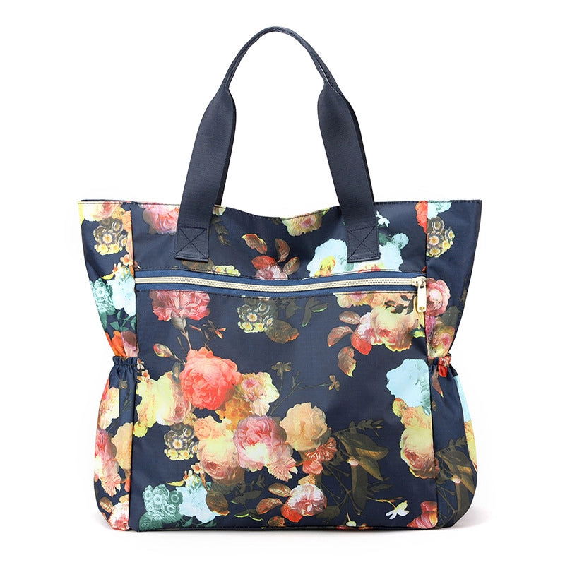 Women's Large Nylon Color Block Vintage Style Classic Style Square Zipper Handbag