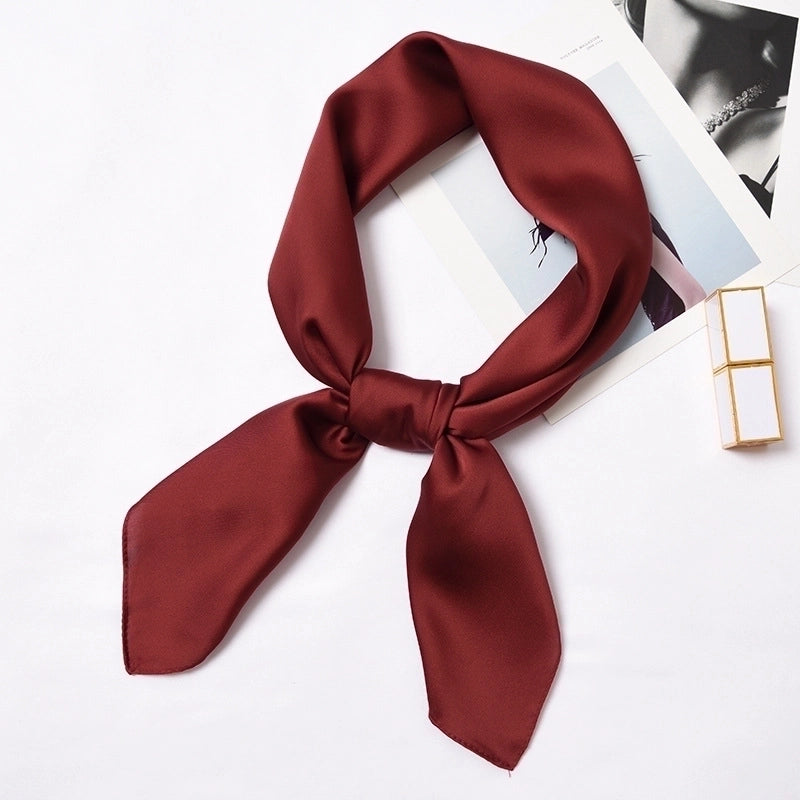 Women's Minimalist Solid Color Satin Silk Scarves
