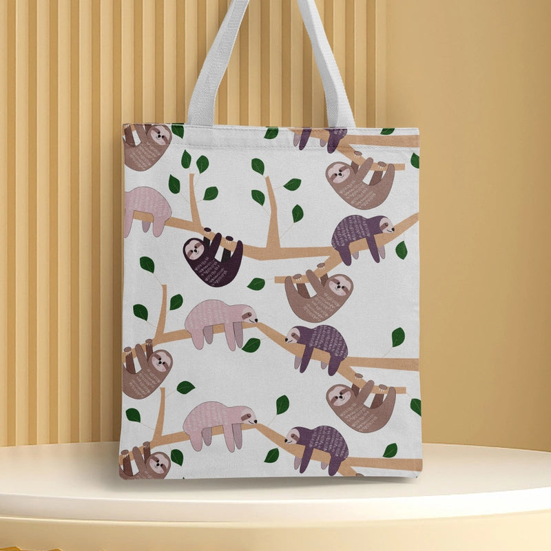Women's Medium Canvas Animal Basic Classic Style Square Open Canvas Bag