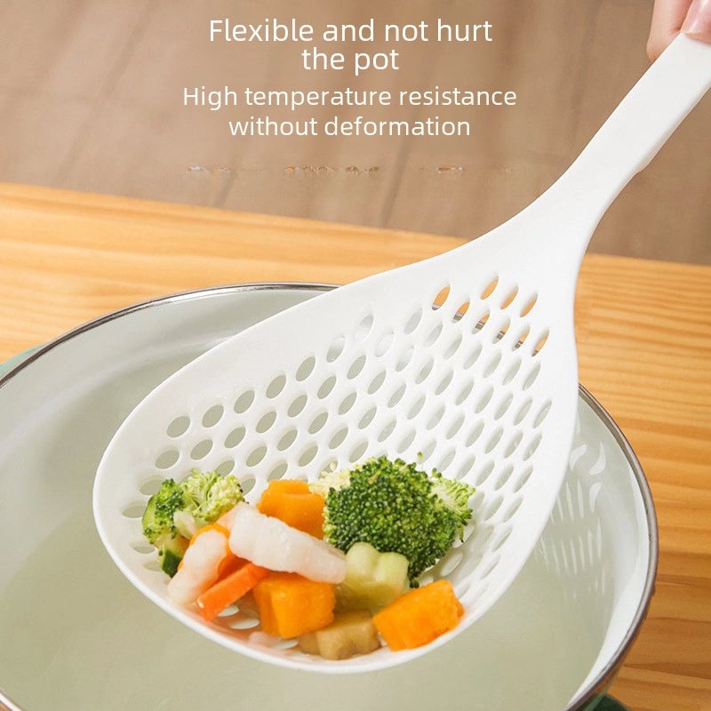 Noodle Spoon Large Colander Household Kitchen Noodle Dumpling Wonton Spoon Strainer Drain Strainer Long Handle Thickened Large Spoon