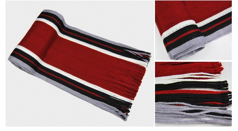 Autumn And Winter Scarf Warm Striped Scarf Men's Double-sided Scarf Tassel Wool Men's Fashion Youth Artistic