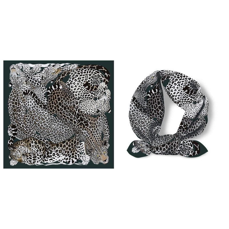 53cm New Leopard Print Twill Decorative Small Square Scarf Silk Scarf