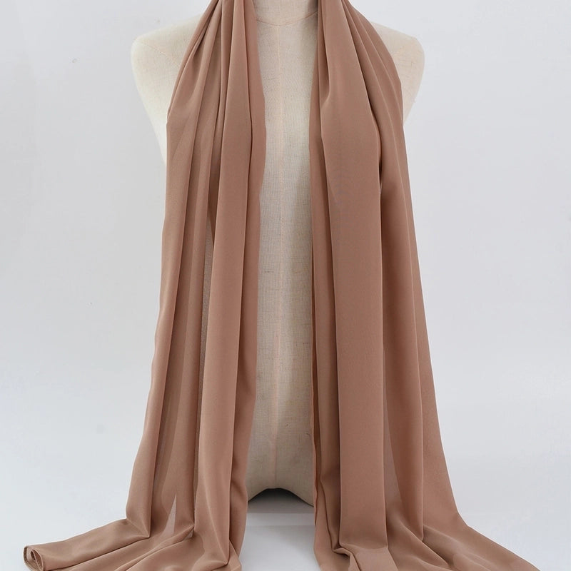 Women's Minimalist Classic Style Solid Color Satin Silk Scarf
