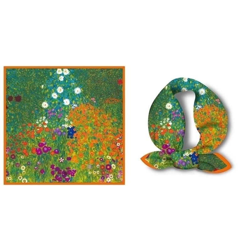 Women's Elegant Oil Painting Polyester Silk Scarf