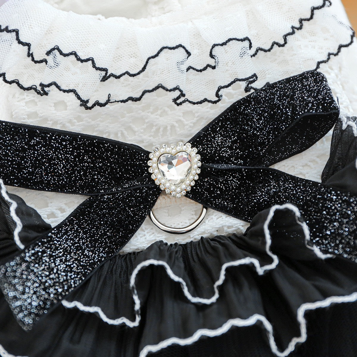 Black White Lace Dog Cat Princess Dress