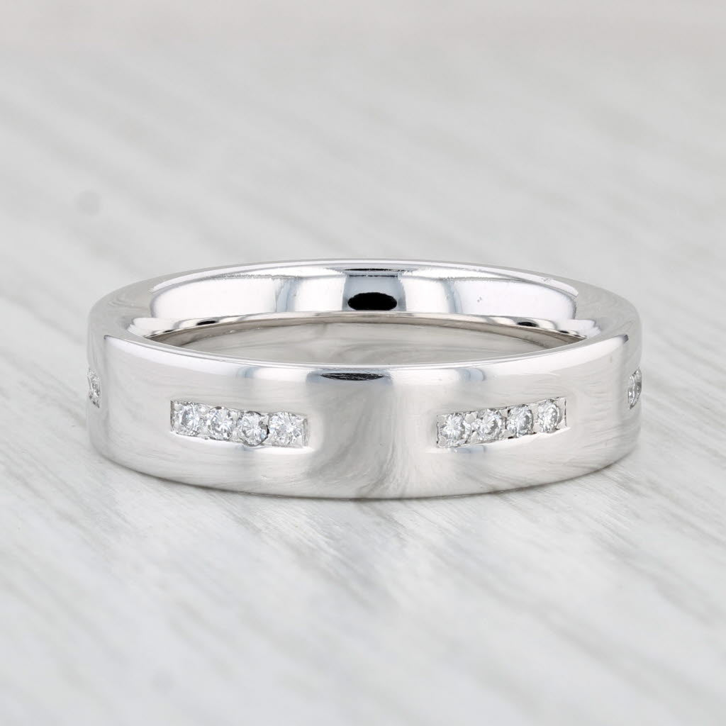 Men's 0.34ct Diamond Wedding Ring 14k White Gold Size 10.25 Band