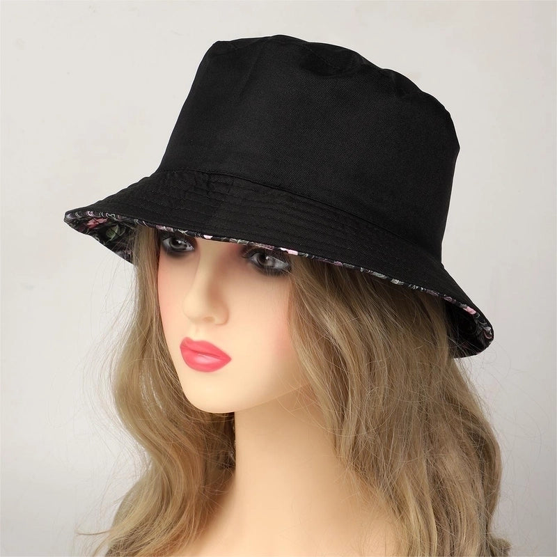 Women's Bohemian Beach Ditsy Floral Printing Wide Eaves Bucket Hat