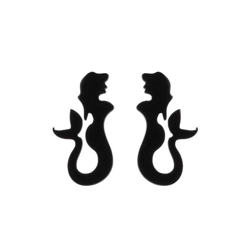 Minimalist Human Gingerbread Apple Stainless Steel Plating Hollow Out Ear Studs 1 Pair
