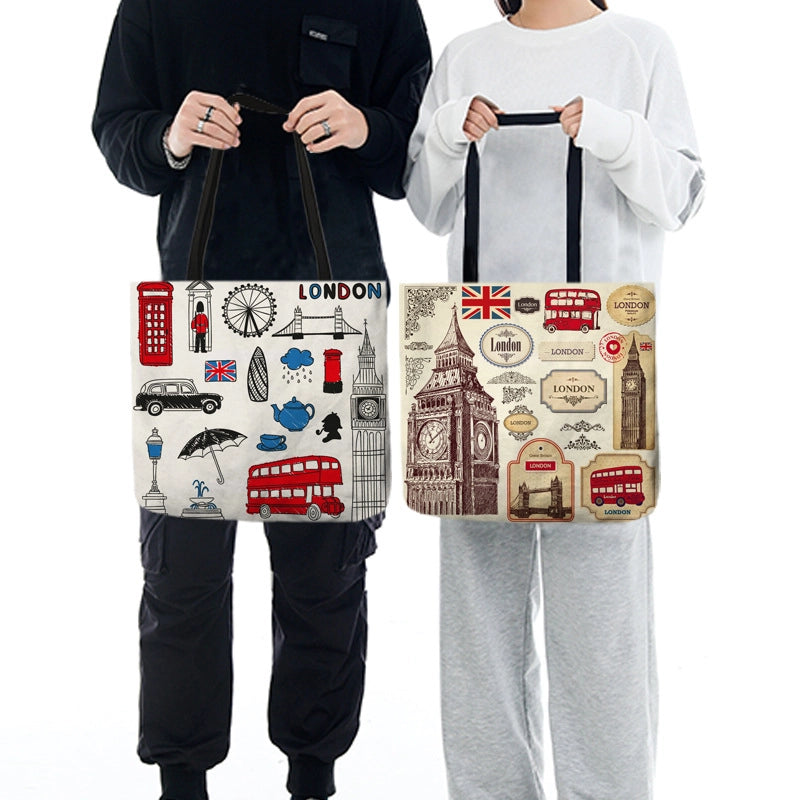 Women's Medium Polyester Printing Basic Classic Style Square Open Shoulder Bag