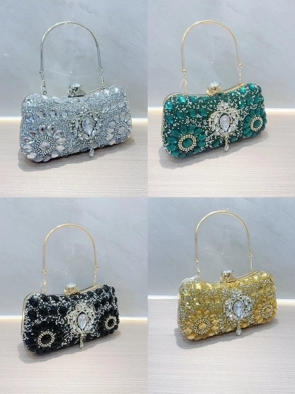 Silver Black Gold Polyester Solid Color Evening Bags