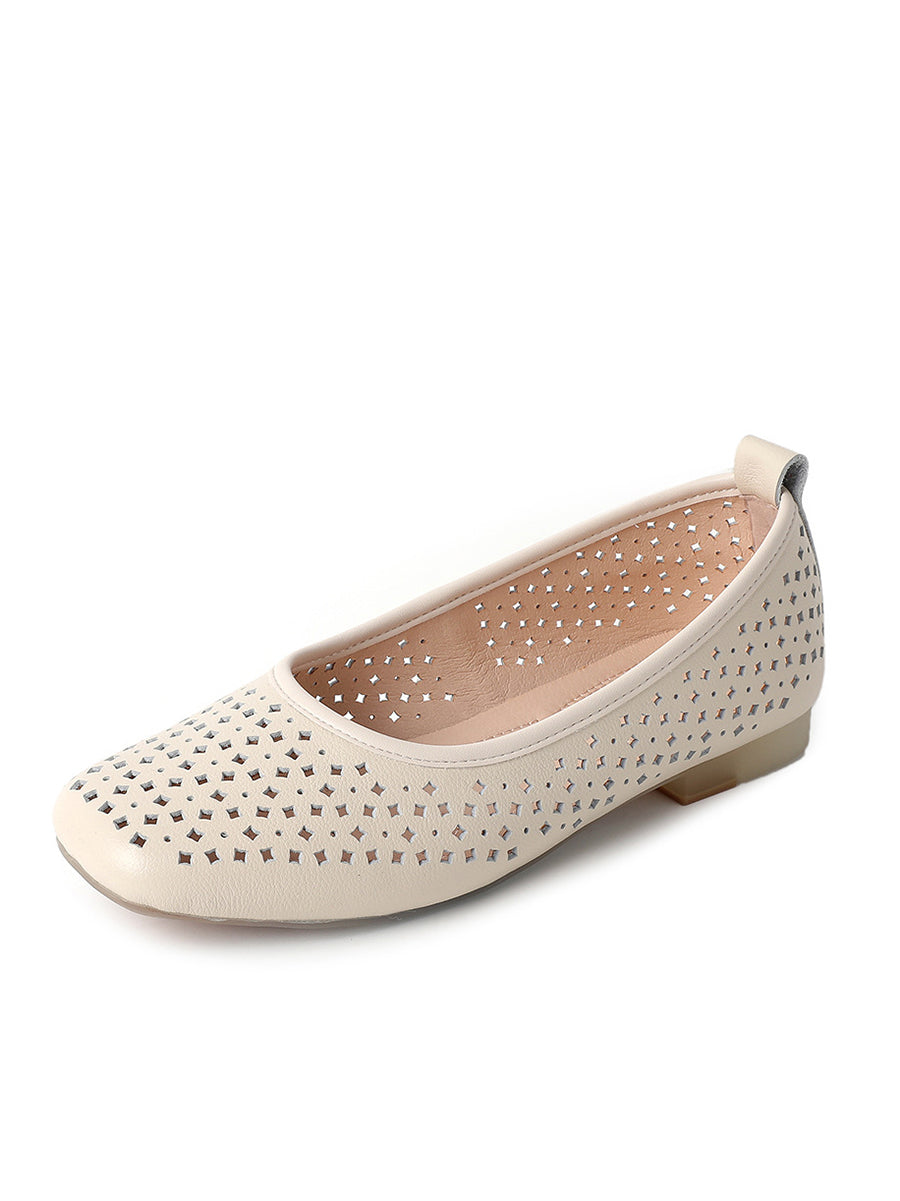 Women Summer Casual Hollow Out Low Heel Shoes