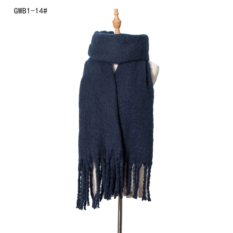 Women's Vintage Style Solid Color Polyester Scarf