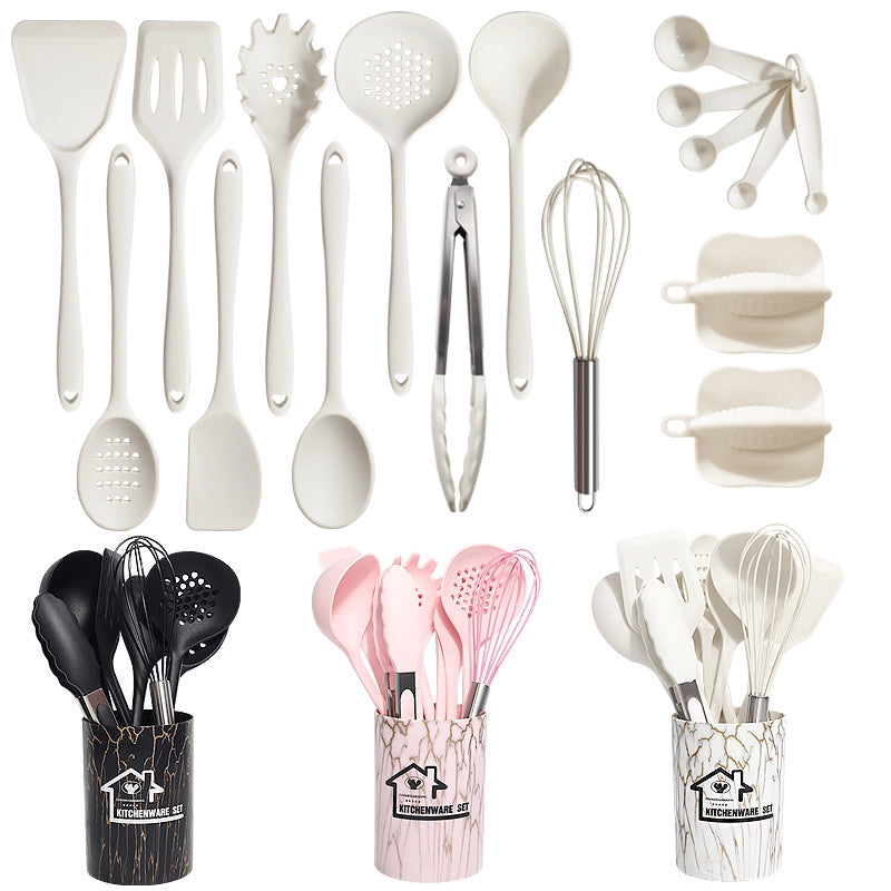 Silicone Spatula Spoon 18 Piece Set Nordic Light Luxury Silicone Spatula Non-stick Pan High Temperature Resistant Silicone Kitchenware Set