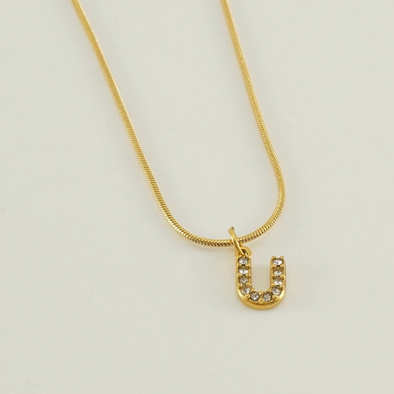 304 Stainless Steel Casual Letter Pendant Necklace
