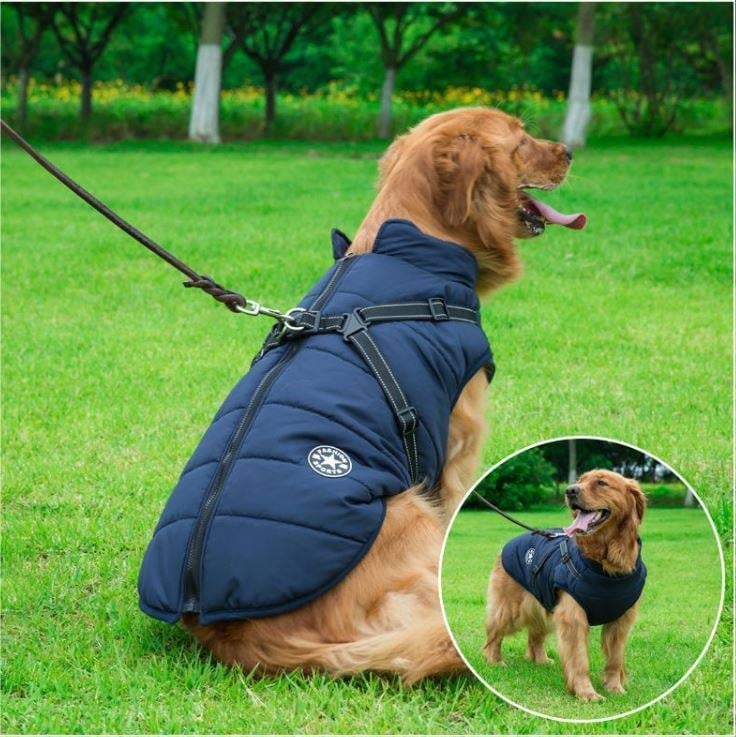 🔥  Promotion 47% OFF - Waterproof Winter Dog Jacket with Built-in Harness