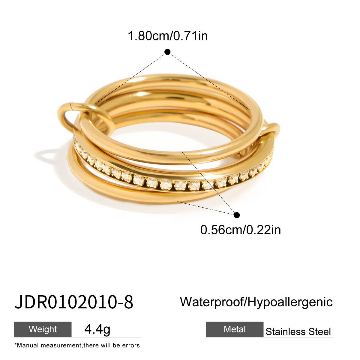 Titanium Steel Ring Multi-Layer Stacking Ring Stainless Steel Niche Jewelry Ring