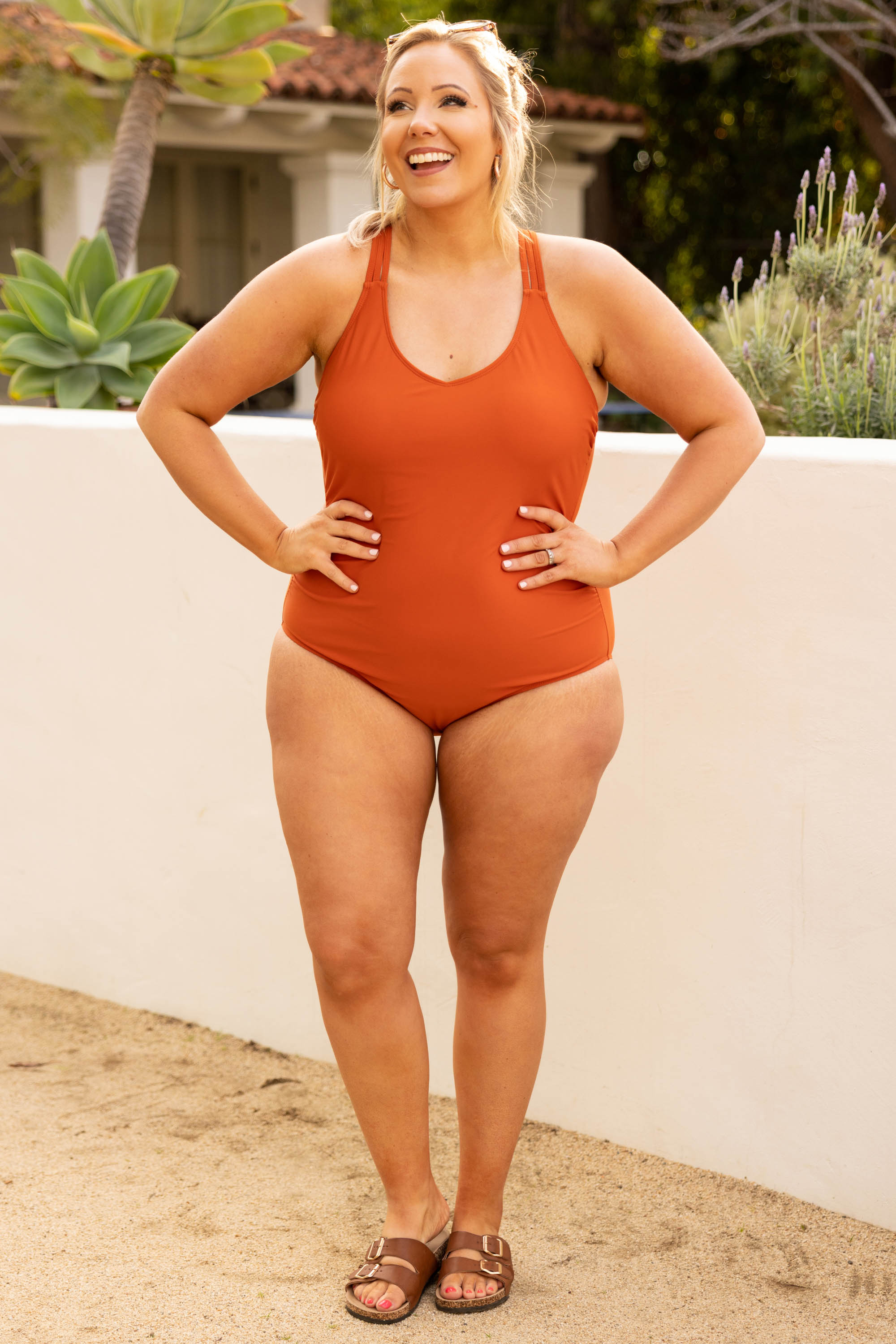 Meet You At The Lake Swimsuit. Burnt Orange