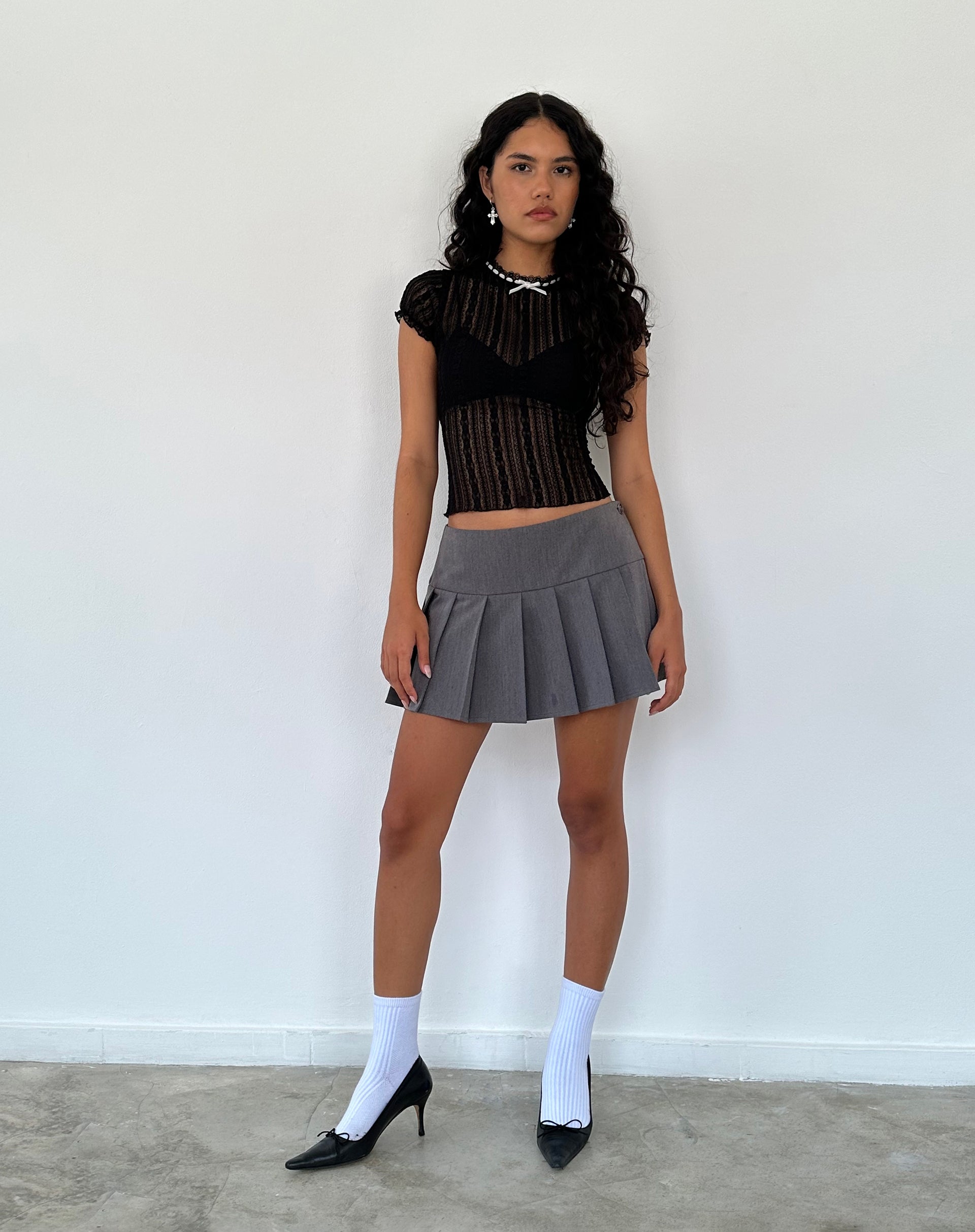 Jennifer Unlined Top in Lace Black