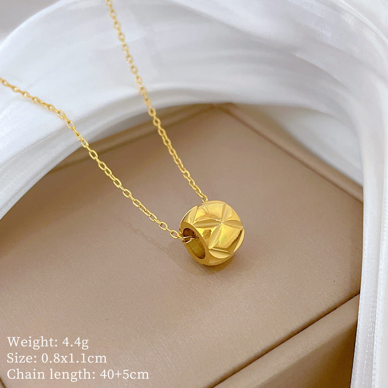 Small Waist Crack Furnace Real Gold Necklace Female Ins Clavicle Chain With