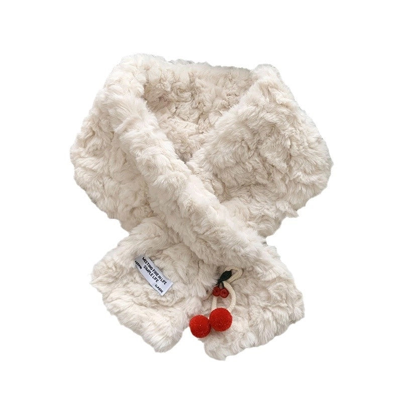 Women's Sweet Cherry Flower Polyester Scarf