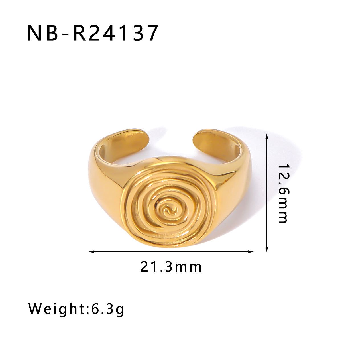 Personalized Special-Shaped Oversized Exaggerated Irregular Stainless Steel Ring With Asymmetric Fingerprints