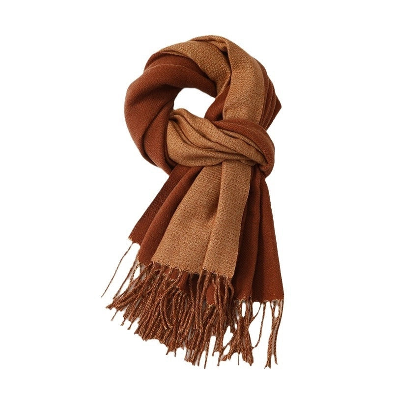 Cashmere Scarf Women's Winter Hot Imitation Cashmere Scarf Men's Shawl  Thickened Double-sided Wool Scarf