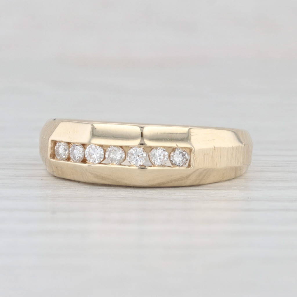 0.24ctw Diamond Wedding Band 14k Yellow Gold Size 9.75 Men's Ring