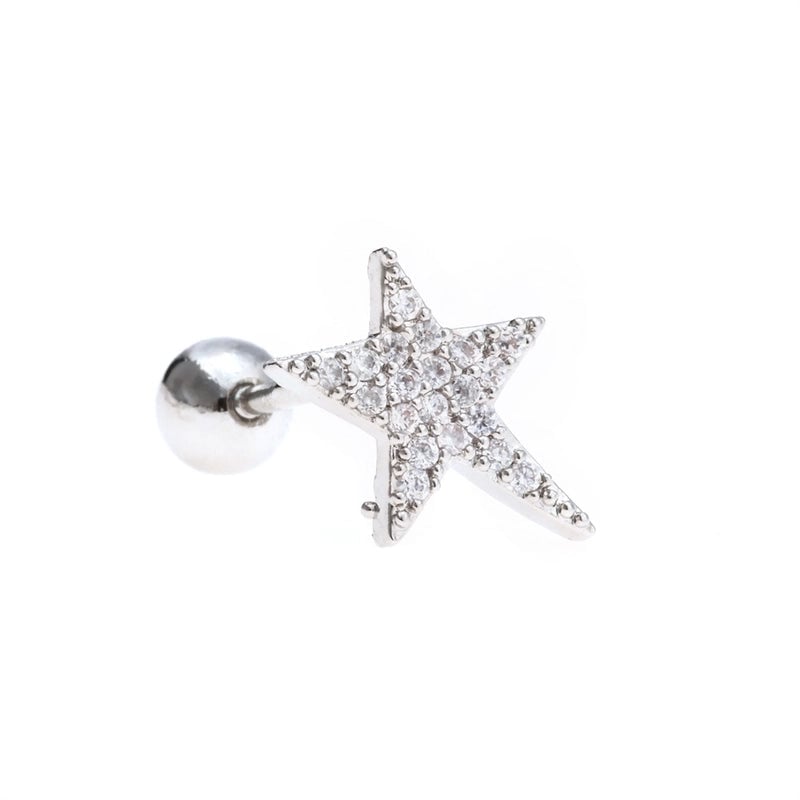 Ear Cartilage Rings & Studs Sweet Star Brass Gem