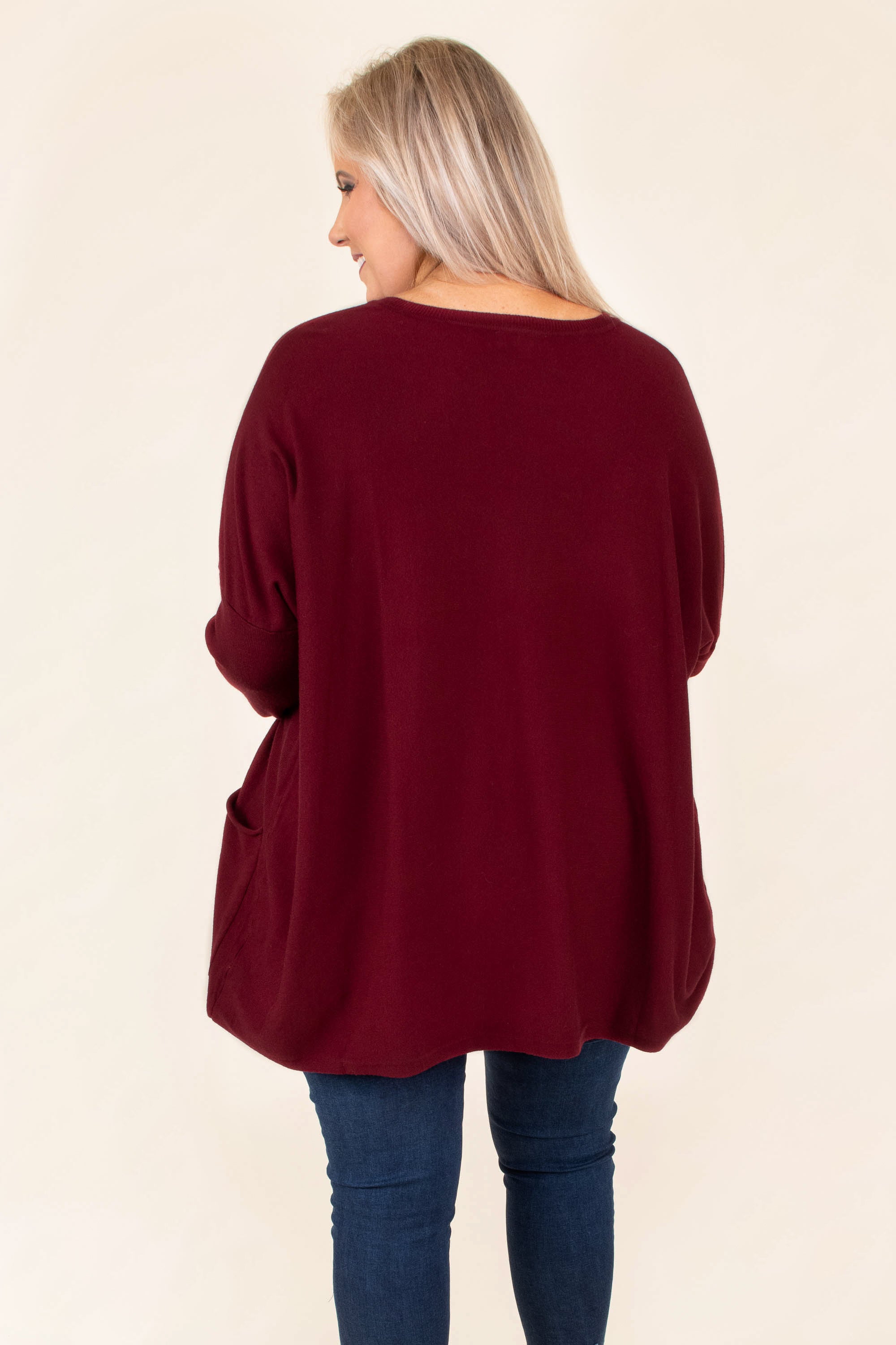 Snow Whispers Tunic. Burgundy