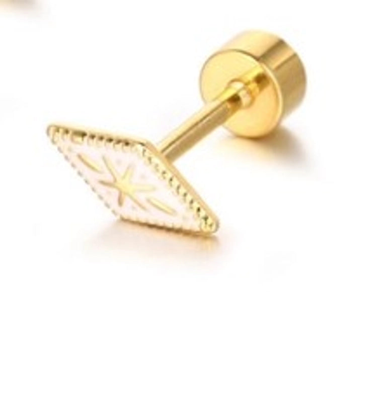 1 Piece Minimalist Geometric Plating 304 Stainless Steel Ear Studs