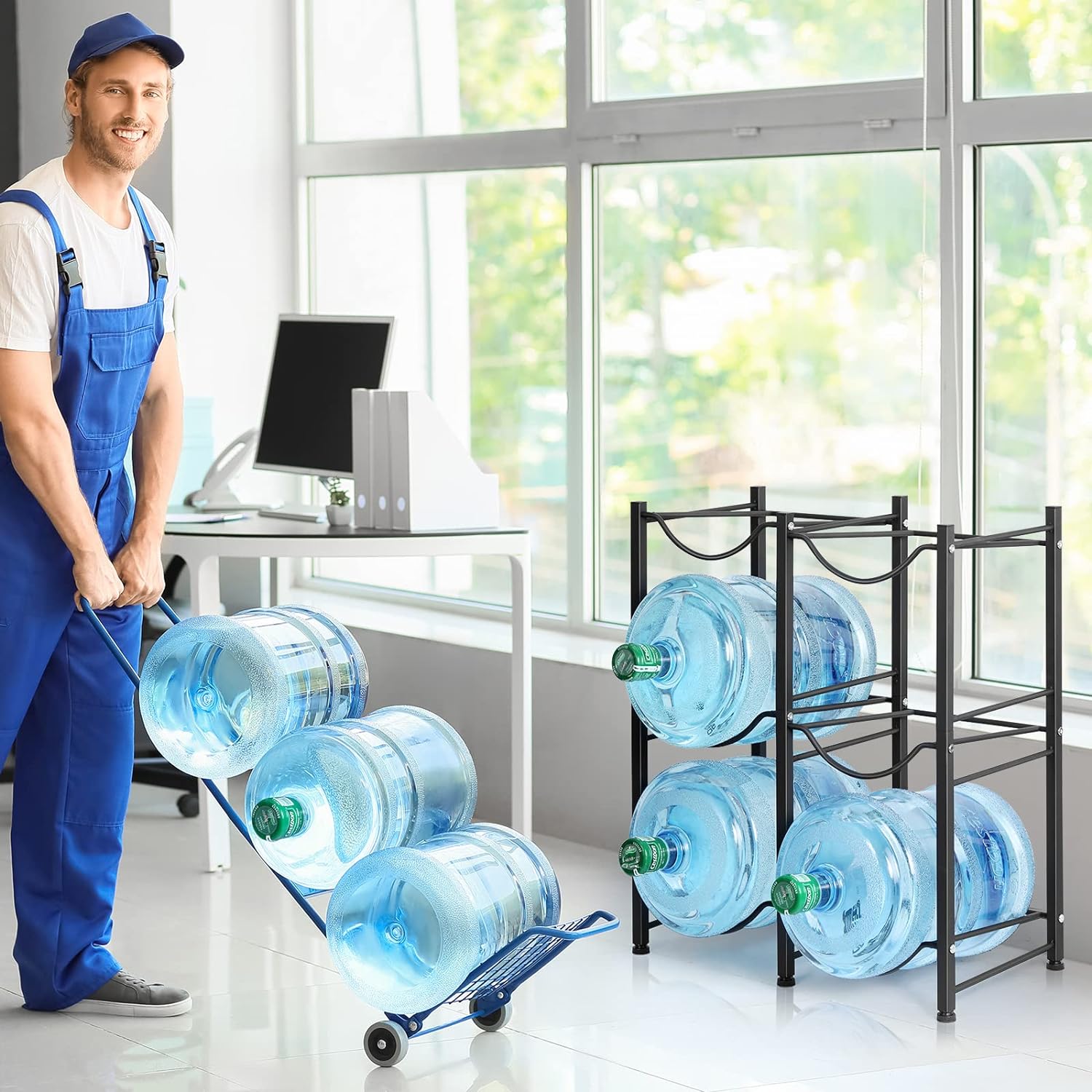 6 Layer Bottle Rack . Metal Water Bottle Holder Storage Rack 6 Tier