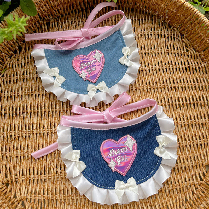 Sweet Denim Dog Cat Bandana Bibs