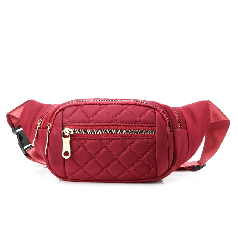 Unisex Elegant Streetwear Solid Color Nylon Waist Bags
