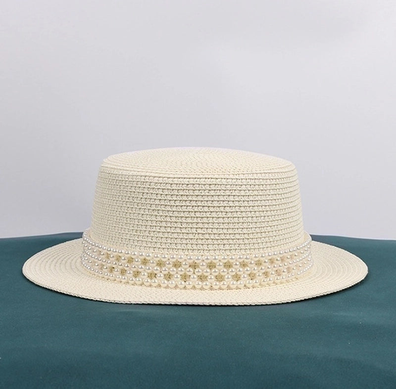 Unisex Elegant Solid Color Flat Eaves Straw Hat