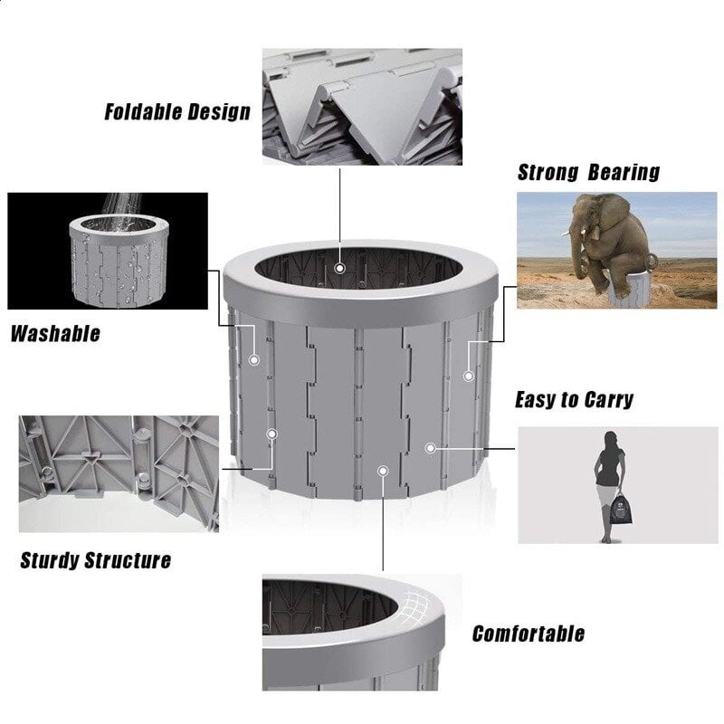 Portable Toilet For Outdoor Camping Travelling(It can bear 400 lbs weight)