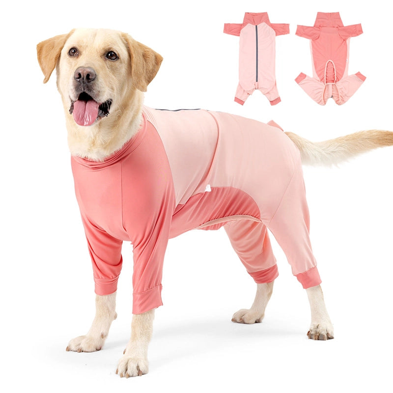 New Dog Clothes Summer Four-legged Clothes Zipper Breathable High-elastic Small And Medium-sized Dog Pet Clothes
