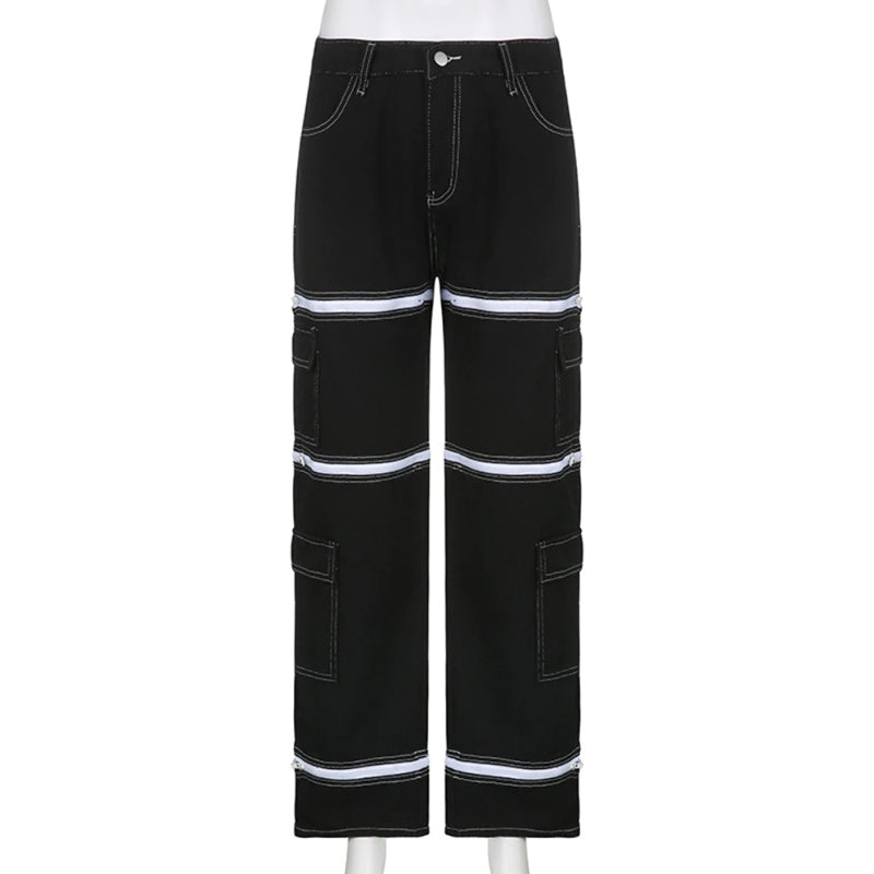 Patchwork Streetwear Baggy Jeans For Women
