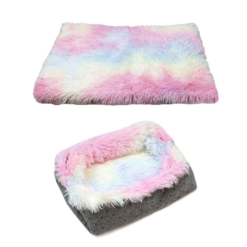 Cushion Cat Bed Soft Plush Anti Slip