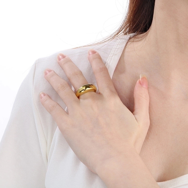 Vintage Style Geometric 304 Stainless Steel 18K Gold Plated Stainless Steel Rings