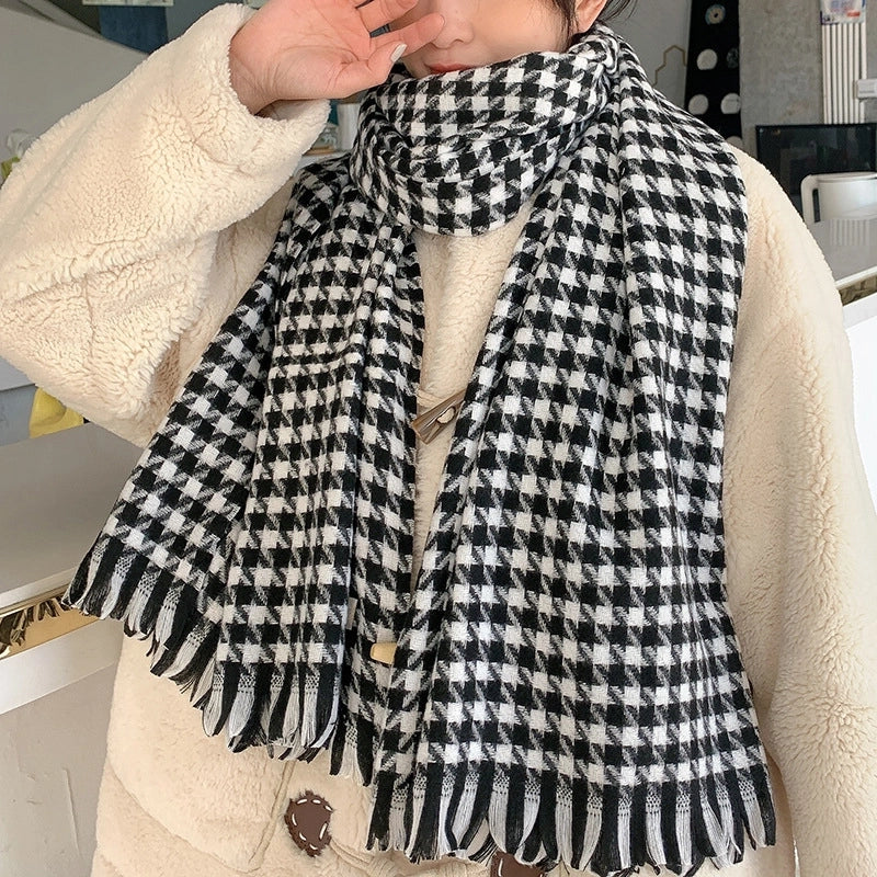 Scarf Women Winter Cashmere Scarf  Dongdaemun Plaid Scarf Autumn New  Scarf