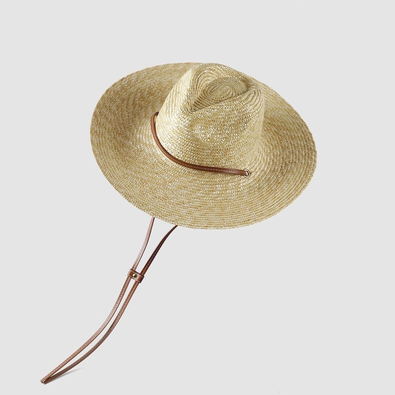 Women's Vacation Minimalist Letter Solid Color Big Eaves Straw Hat