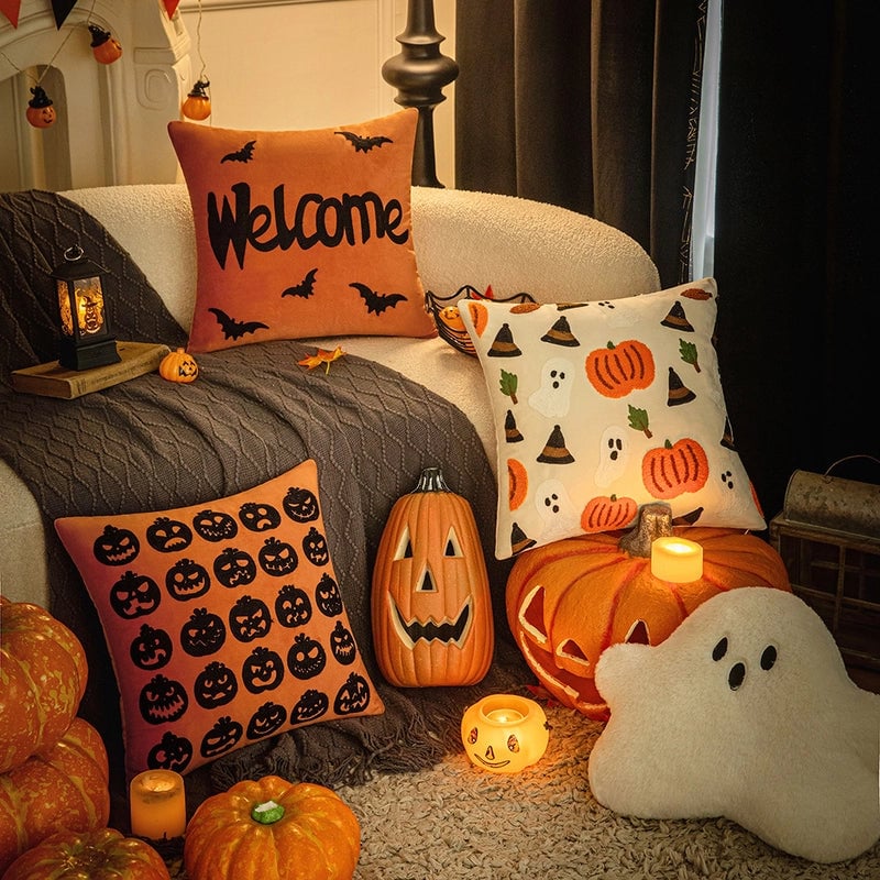 Halloween Minimalist Classic Style Letter Polyester Pillow Cases Couch & Sofa Decor