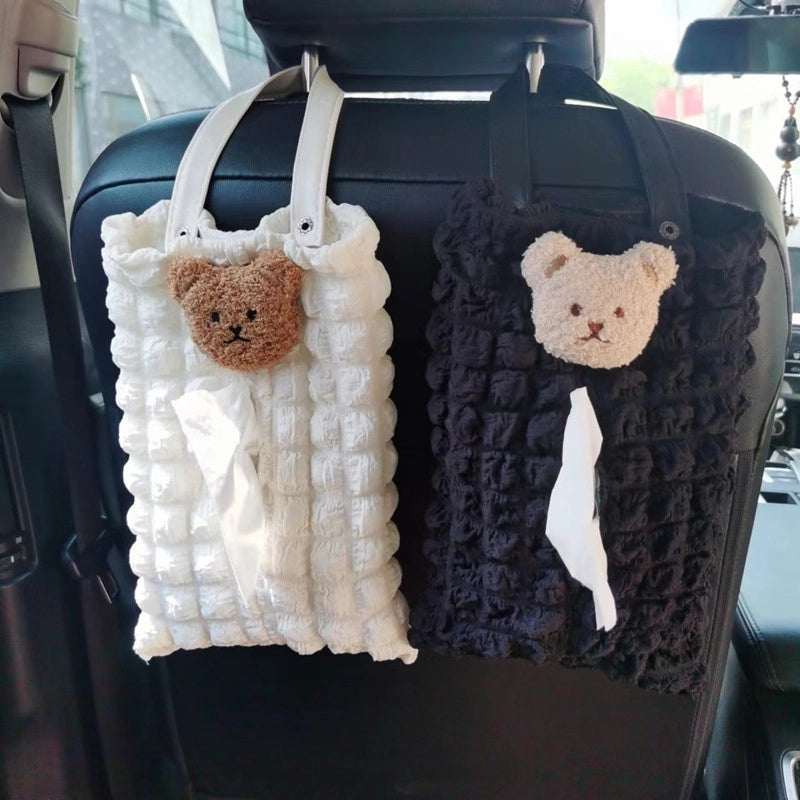 Casual Vacation Solid Color Bubble Fiber Fabric Tissue Dispenser