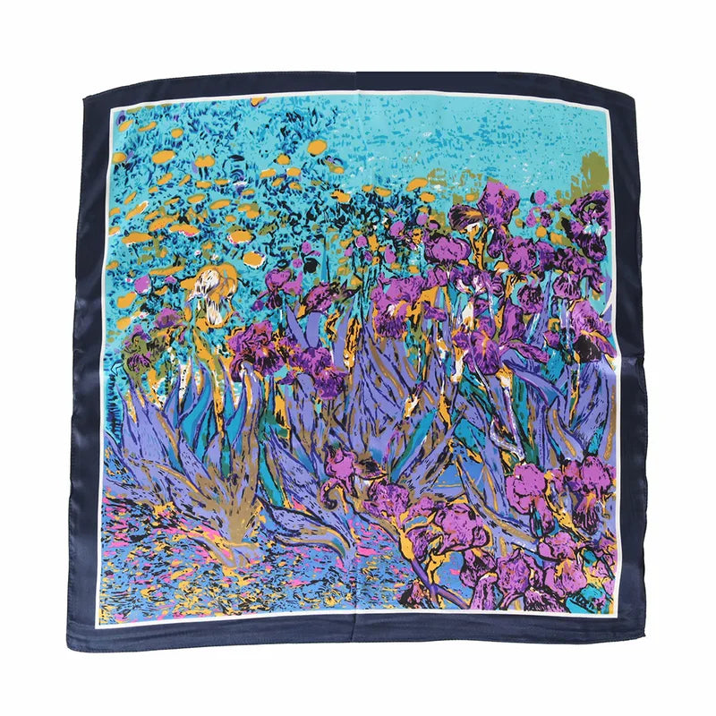 Women's Elegant Vintage Style Color Block Polyester Silk Scarf