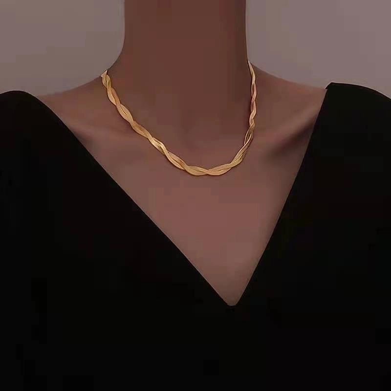 Fashion Twist 304 Stainless Steel 18K Gold Plated Rose Gold Plated Plating Stainless Steel Jewelry Sets