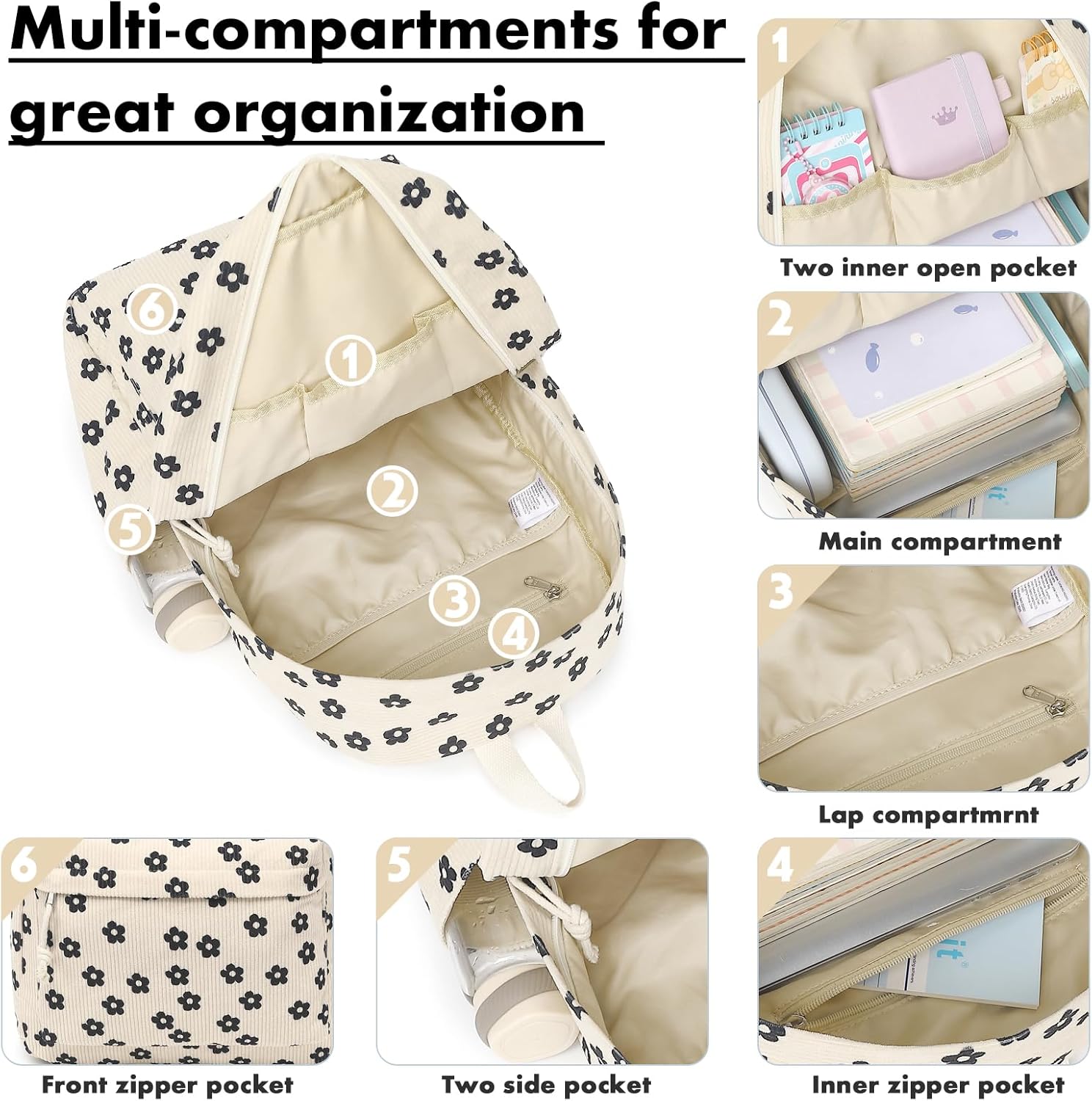 Bluboon School Backpack Teens Girls Boys Kids School Book Bags with Lunch Box Pencil Bag