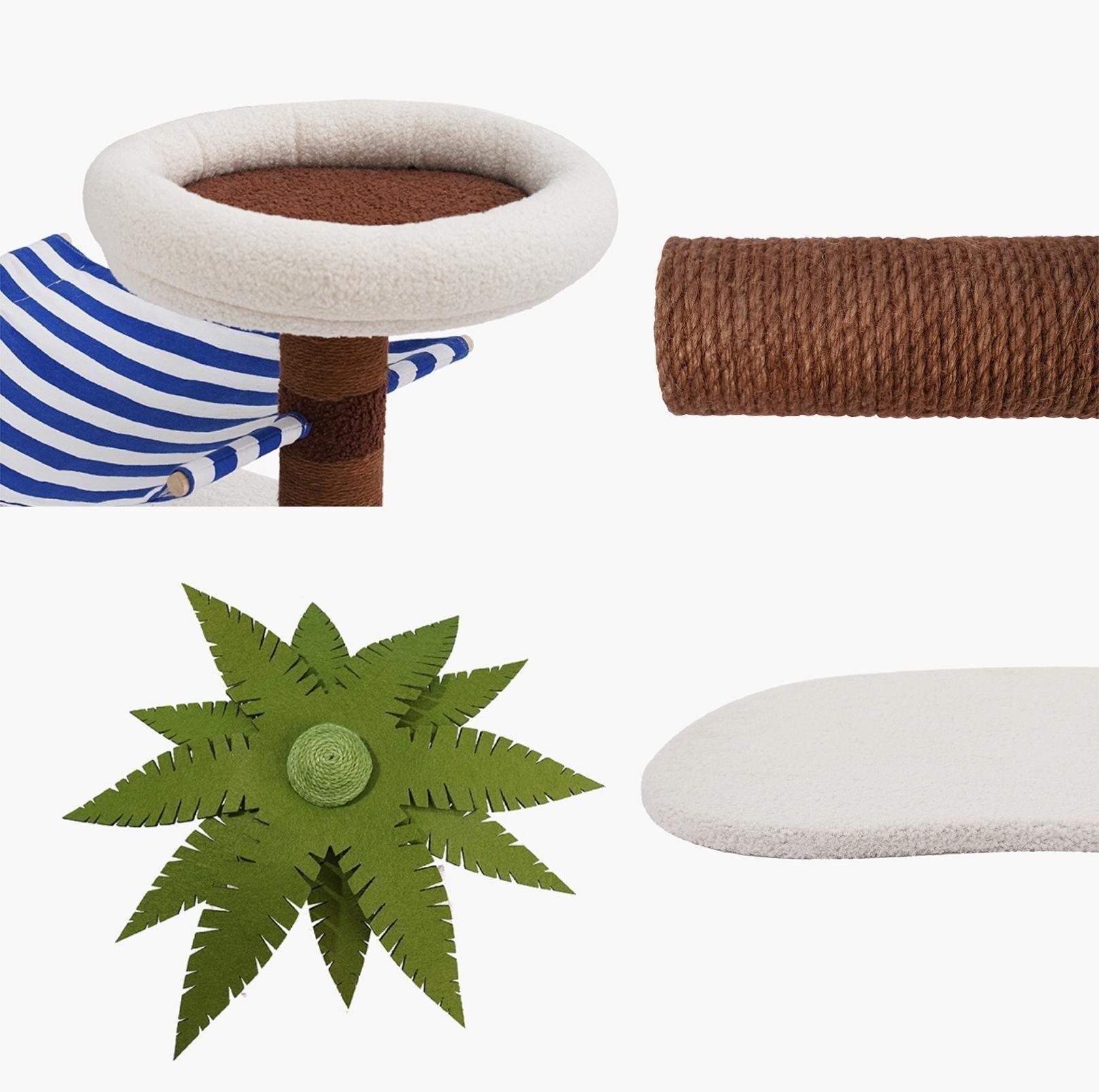 ZeZe Coconut Tree Style Cat Scratching Post With Nest